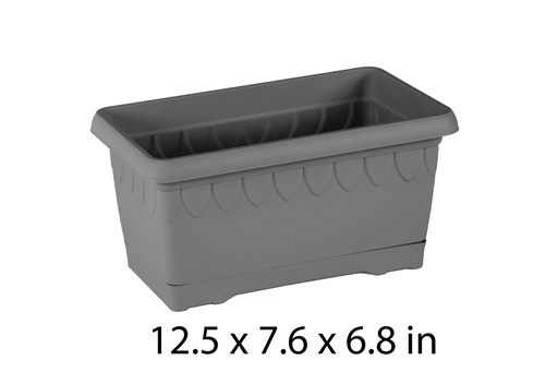 [FL0071GY] 6LT Drop Balcony Pot Flower Pot, 320X195X175mm (30 pc/ctn)