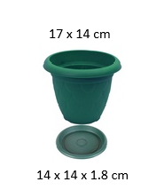 [FL0001] 1.5LT Waterdrop Flower Pot with Tray, 175X140mm (60 pc/ctn)