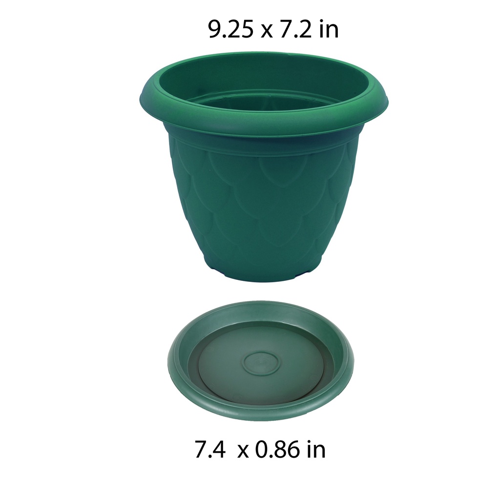 3.4L Flowerpot, Green (60 pc/ctn)
