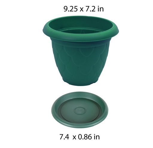 [FL0003] 3.4LT Waterdrop Flower Pot with Tray, 235X185mm (60 pc/ctn)