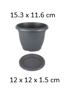 1LT Villa Flower Pot, 153X116mm (120 pc/ctn)
