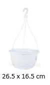 [FL0159LW] 6LT Safir Macrome Hanging Pot, 265(245)X165mm (60 pc/ctn)
