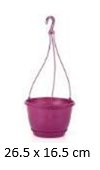 [FL0159LP] 6LT Safir Macrome Hanging Pot, 265(245)X165mm (60 pc/ctn)