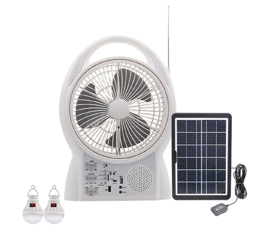 [80770] 8" Fan with Bluetooth Speakers with LED Night Light, USB Rechargeable (6 pc/ctn)