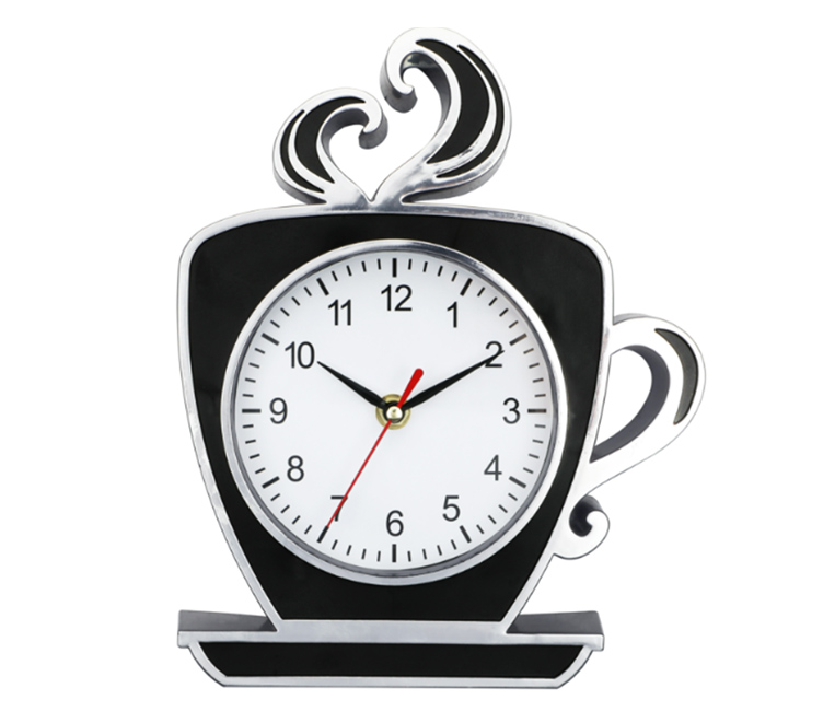 8" Plastic Wall Clock, Tea Cup Shape (6 pc/ctn)