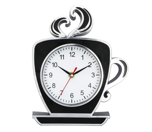 [CL021] 8" Plastic Wall Clock, Tea Cup Shape (6 pc/ctn)