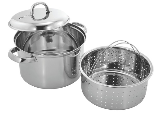 [2106] 4QT Stainless Steel Steamer Pot Set (6 sets/ctn)