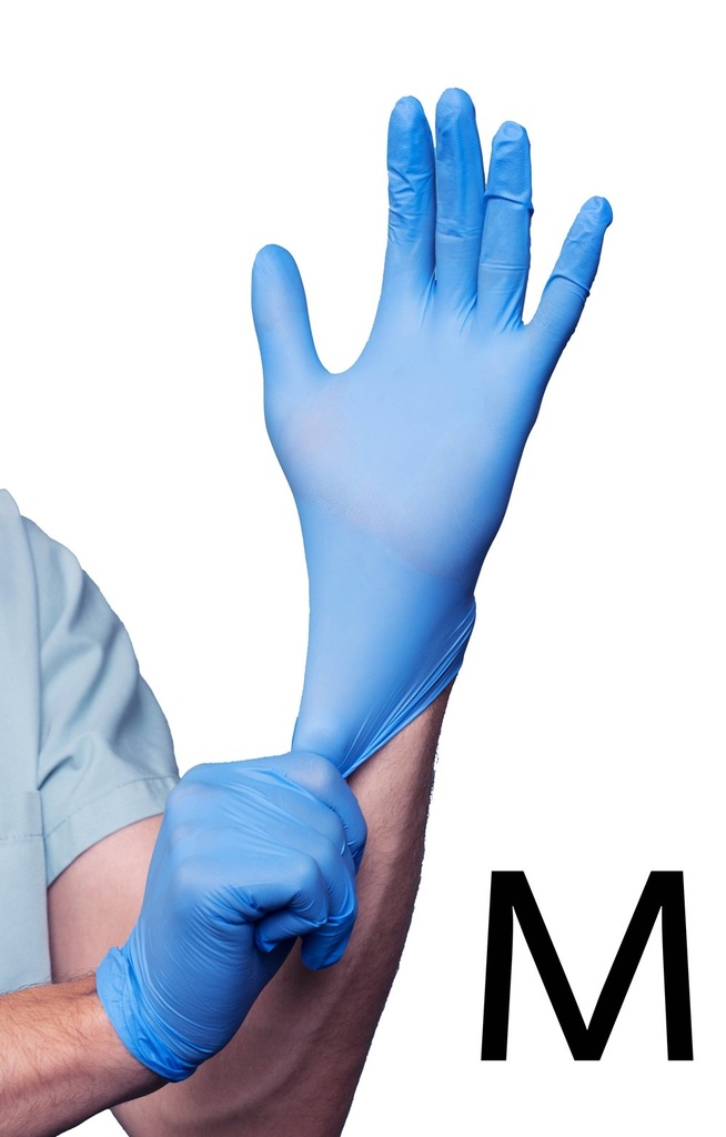 100 pc 4.5g  Nitrile Gloves, Blue (10 pc/ctn)