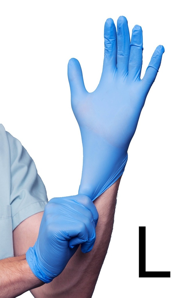 100 pc 4.5g  Nitrile Gloves, Blue (10 pc/ctn)