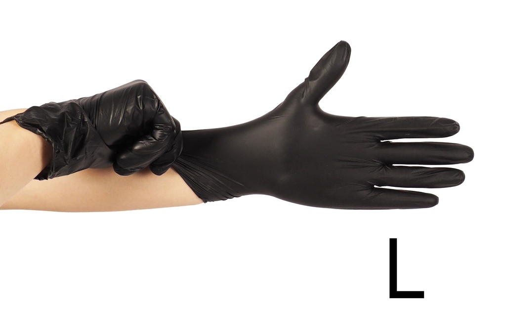 100 pc 5.0g  Nitrile Gloves, Black (10 pc/ctn)