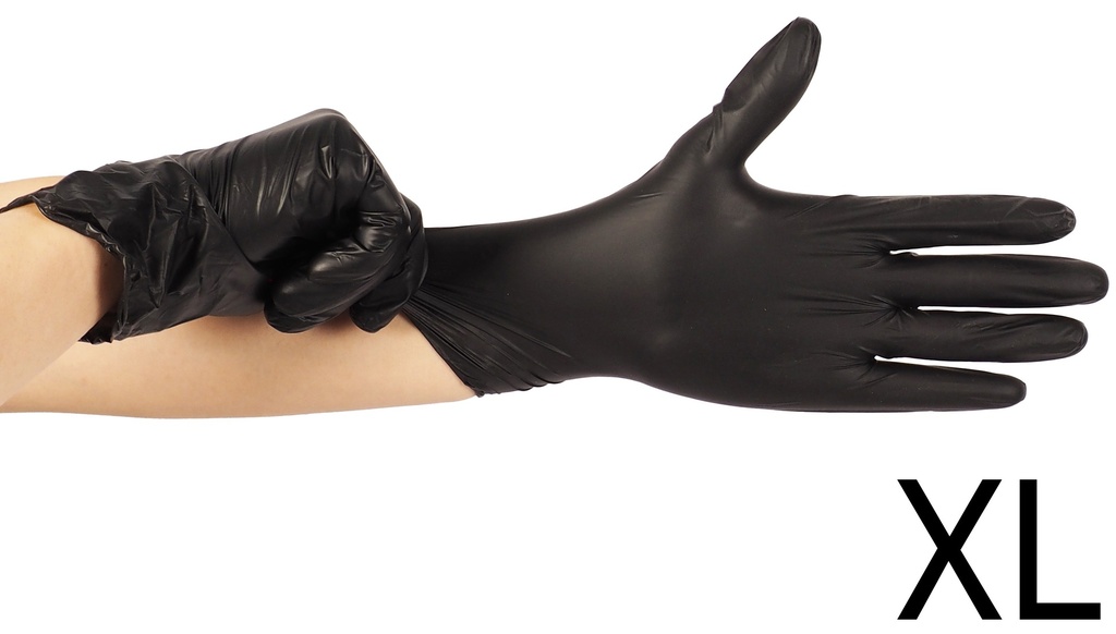 100 pc 5.0g  Nitrile Gloves, Black (10 pc/ctn)