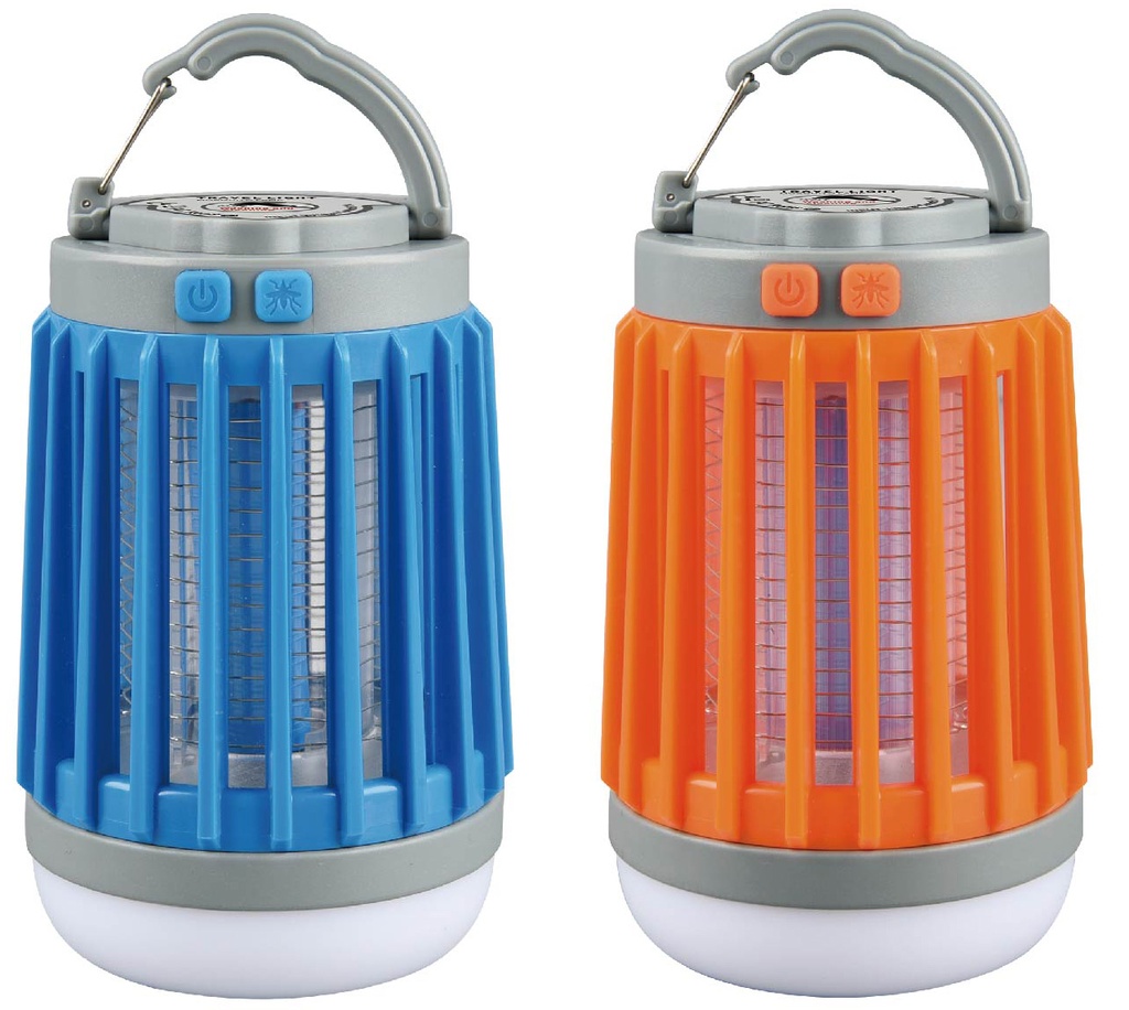5.3" LED Mosquito Killer Travel Lantern/Flash Light/Camping Lamp w. Handle, 1800mah Li-ion Battery, USB Rechargeable (12 pc/ctn)