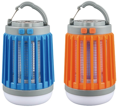 [80753] 5.3" LED Mosquito Killer Travel Lantern/Flash Light/Camping Lamp w. Handle, 1800mah Li-ion Battery, USB Rechargeable (12 pc/ctn)