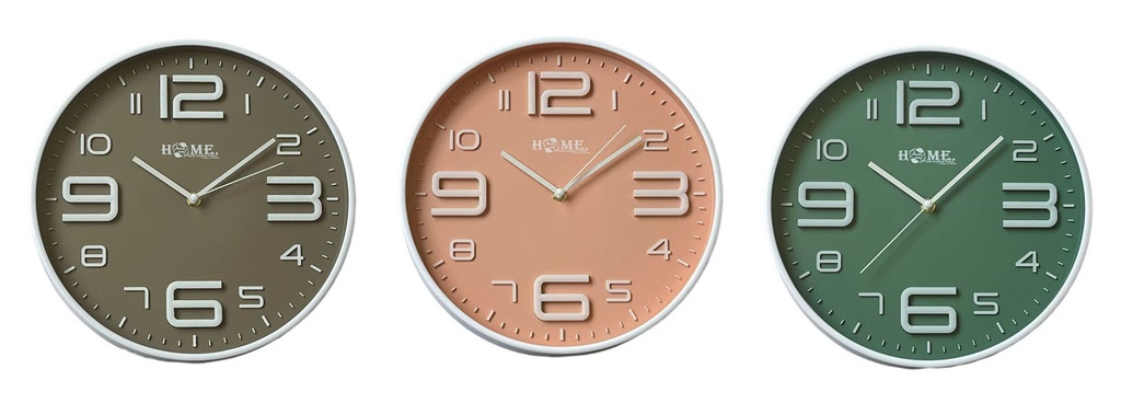 12" Round Wall Clock, Mixed Colors (10 pc/ctn)