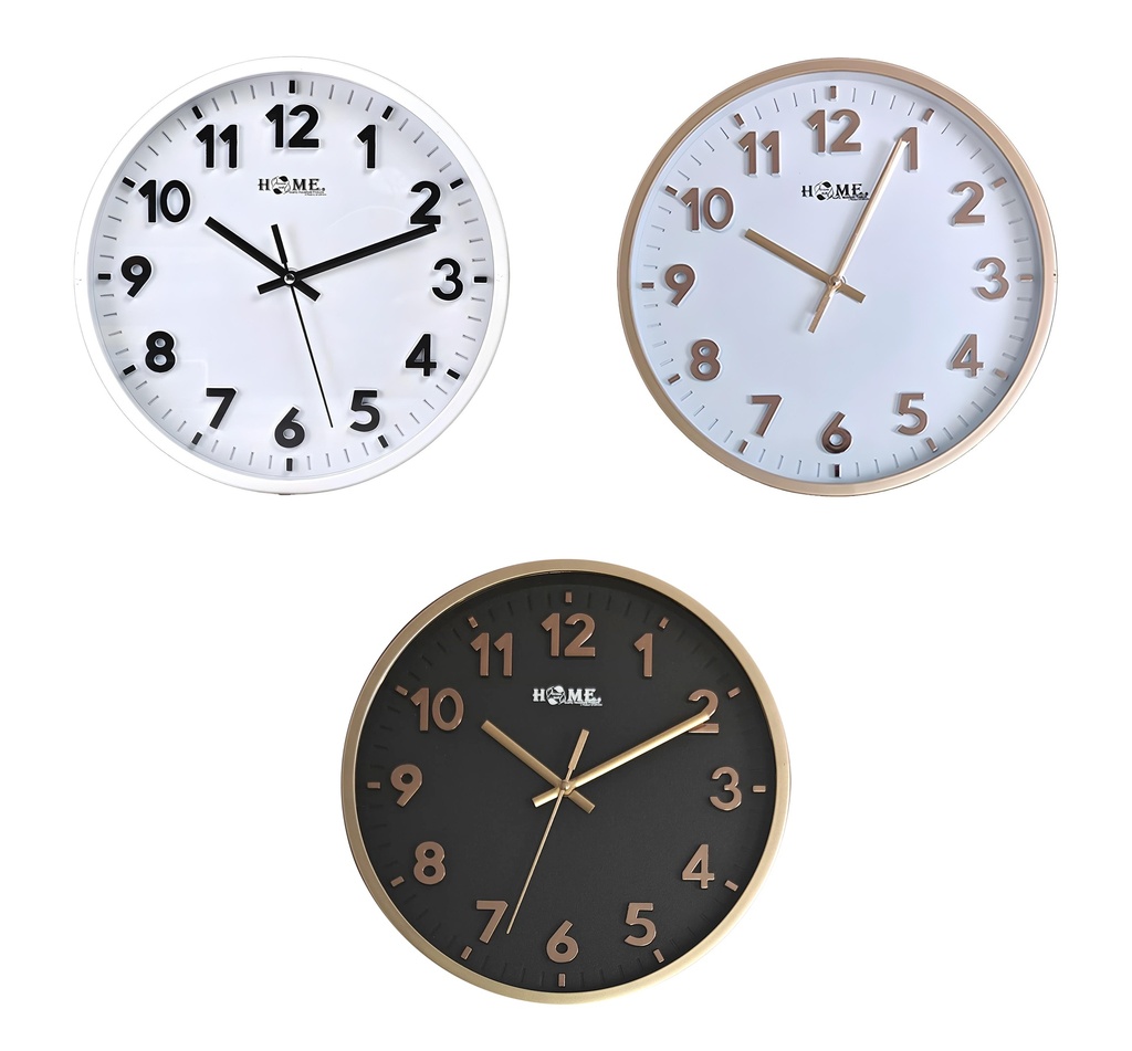 10" Round Wall Clock, Mixed Colors (10 pc/ctn)