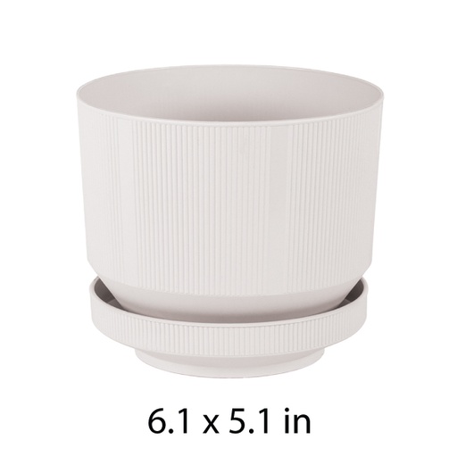 [FL0031WH] 1.7LT Lux Pot Flower Pot, 155X130mm (60 pc/ctn)