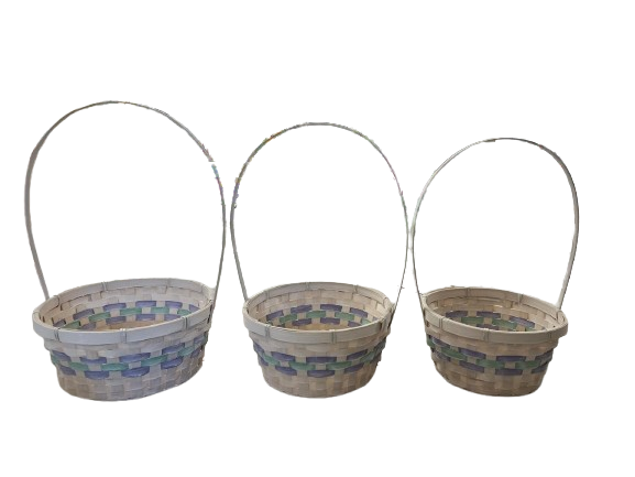 Bamboo Basket Set of 3, 19X10X32, 21X11X34, 24X11X37cm (24 set/ctn)