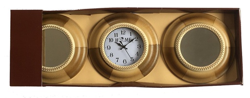 [CL304] 15.8" Round Clock and MIrror Set (6 sets/ctn)