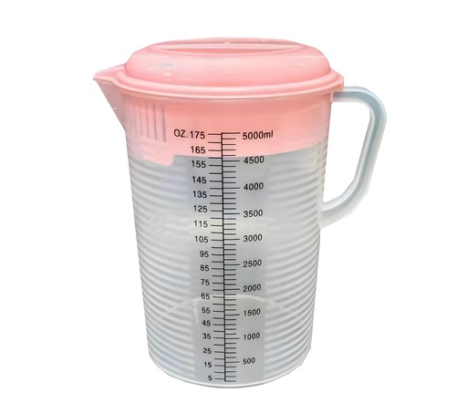 [P71155] 5000ml(5.28QT) Plastic Measuring Cup/Water Jug with Lid (12 pc/ctn)