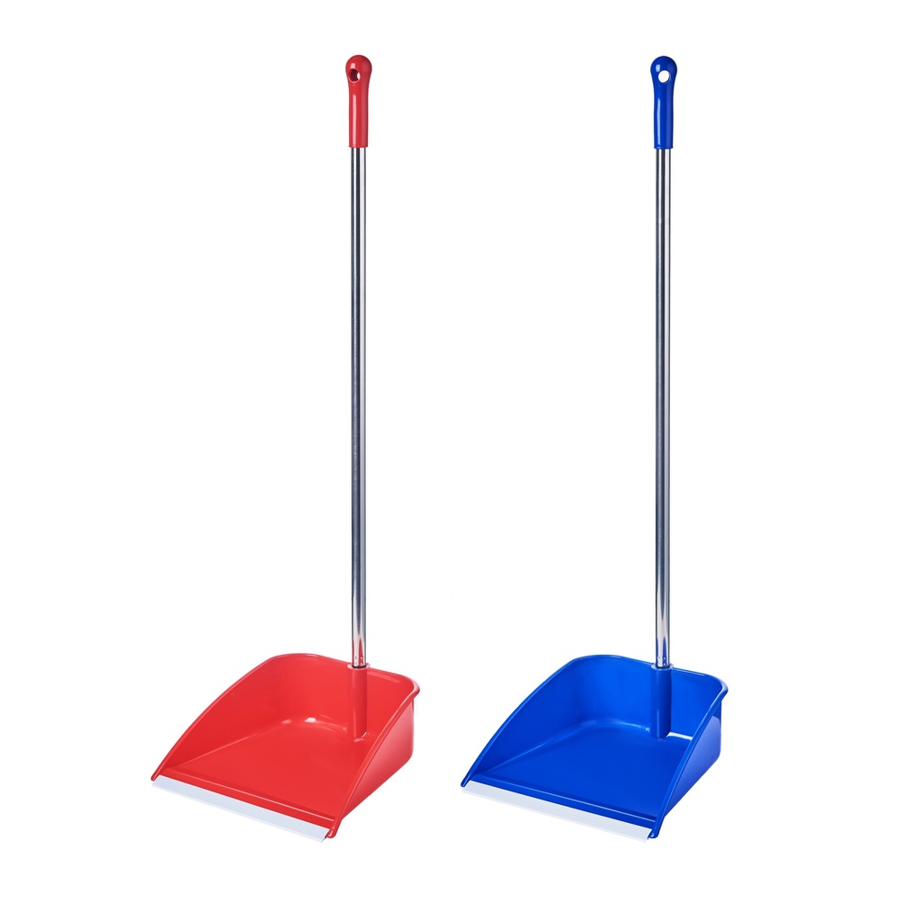 34"H Dustpan with Stainless Steel Handle, Mixed Colors (12 pc/ctn)