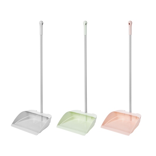 [C21-10616] 33"H Dustpan, Iron Handle with Plastic Coating, Mixed Colors (12 pc/ctn)