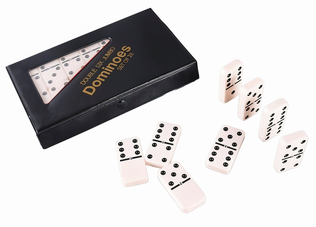 28 Pc Large Dominos Set, Classic Style, (2.2"x1.1"x 0.5")55x27x12mm, PU Box (24 box/ctn)