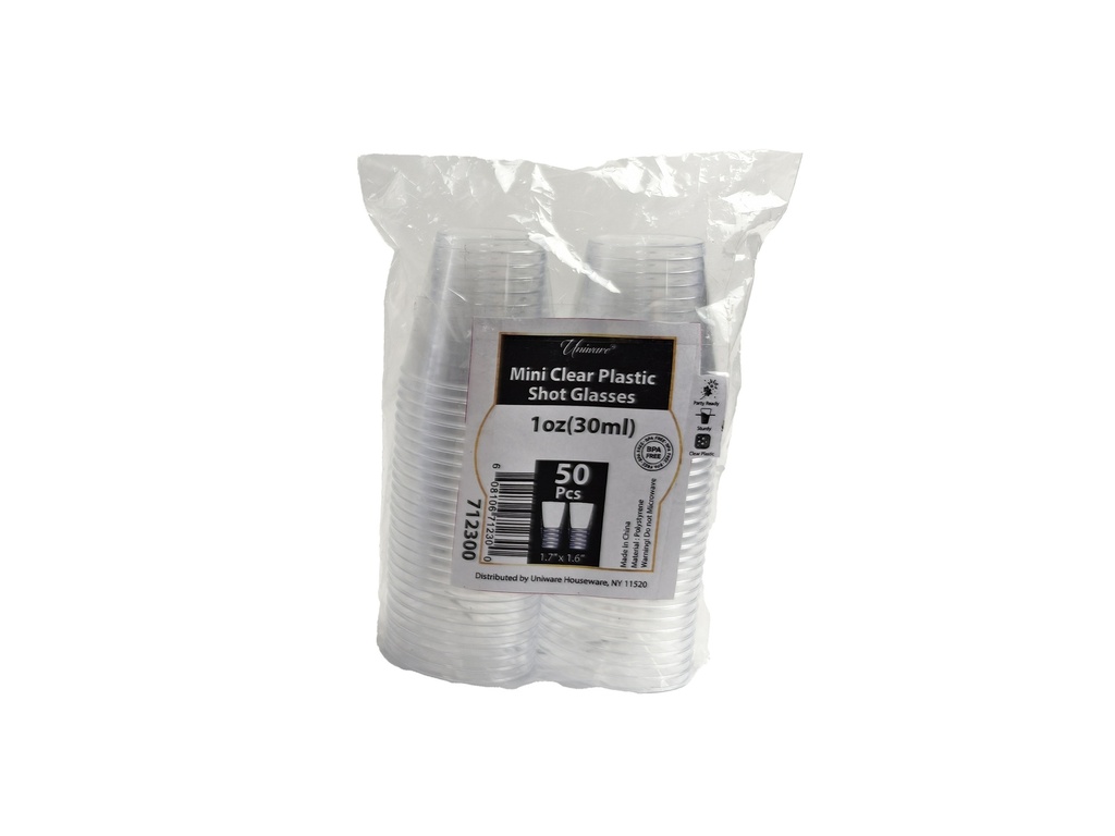 1oz(30ml) 50pc/set Clear Plastic Shot Cups (50 sets/ctn)