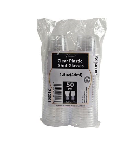 [712301] 1.5oz(44ml) 50pc/set Clear Plastic Shot Cups (50 sets/ctn)