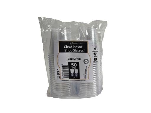 [712302] 2oz(59ml) 50pc/set Clear Plastic Shot Cups (50 sets/ctn)