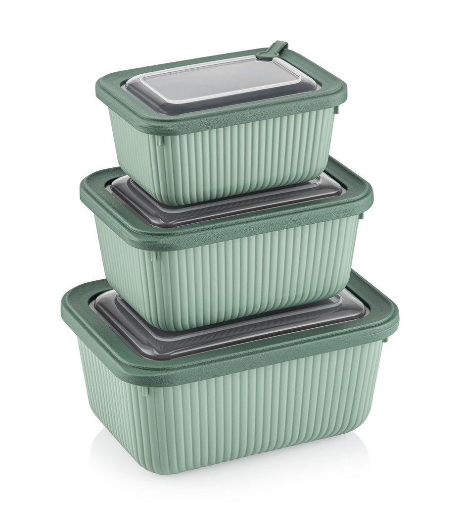 600/1050/1750ml Plastic Food Storage Container Set (12 sets/ctn)