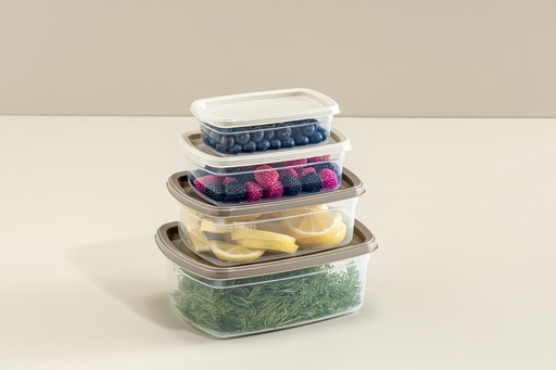 [P284573] 275/ 500/850/1350ml Plastic Food Storage Container (24 set/ctn)