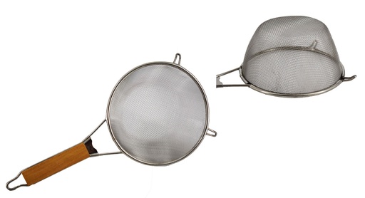 [2221] 8.3" Stainless Steel Strainer with Wood Handle (72 pcs/ctn)