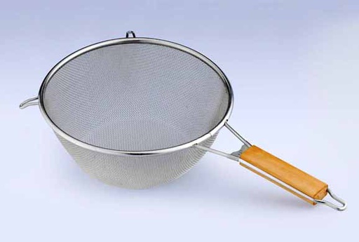 [2225] 9.75&quot; Stainless Steel Strainer with Wood Handle (72 pcs/ctn)