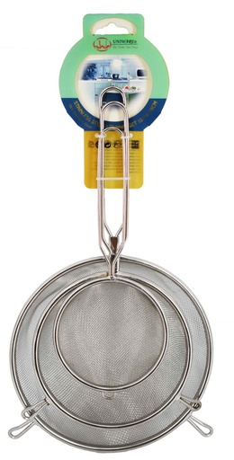 [2290-3] 3 pc 18/0 Stainless Steel Strainer Set (48 sets/ctn)