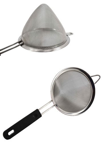 [2296-16] 6" S.S. Broad Rim Strainer with Black Handle (24 pcs/ctn)