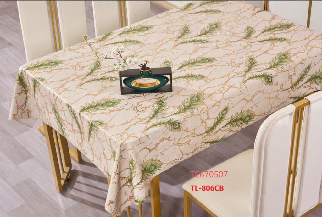 300gsm 54" PVC Metallic Embossed Tablecloth, Christmas Design (40 Yard/Roll)