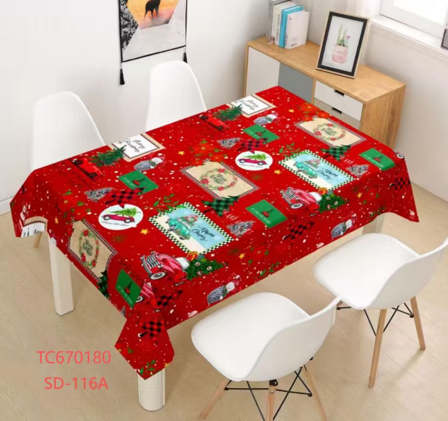 300gsm 54" PVC Metallic Embossed Christmas Tablecloth (40 Yard/Roll)