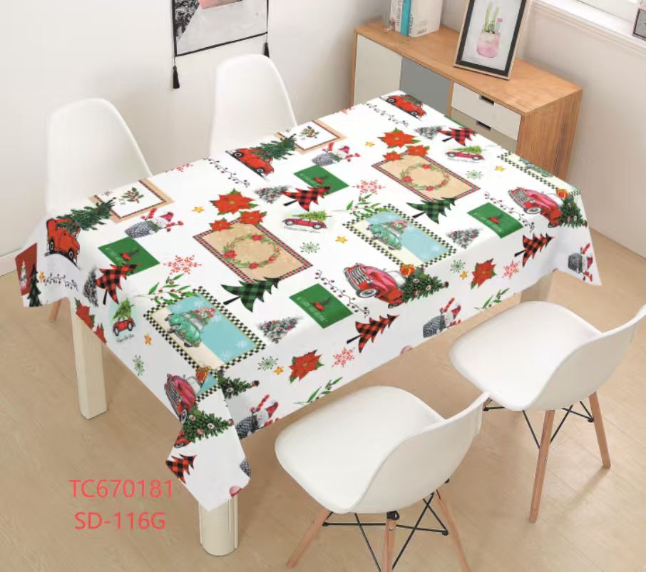 300gsm 54" PVC Metallic Embossed Christmas Tablecloth (40 Yard/Roll)