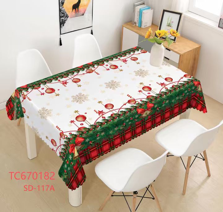 300gsm 54" PVC Metallic Embossed Christmas Tablecloth (40 Yard/Roll)