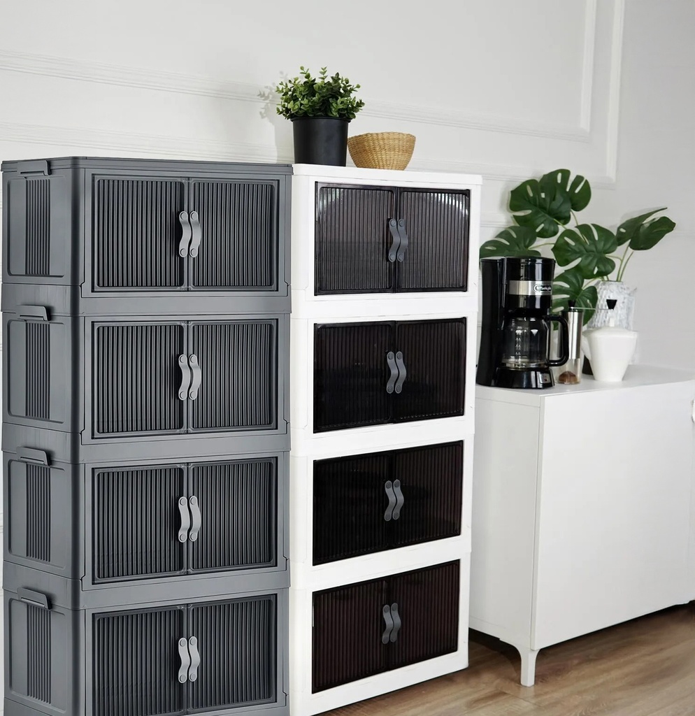 4 Section Plastic Storage Cabinet, 19.1"x11.6"x 42.3"(48.5x29.5x107.5cm)  (1 set/ctn)