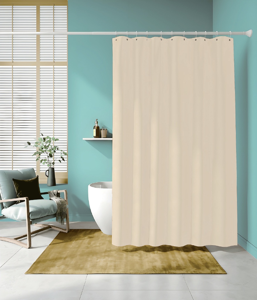 70 x 72" BEIGE PVC SHOWER CURTAIN 83 GSM (24 pcs/ctn)