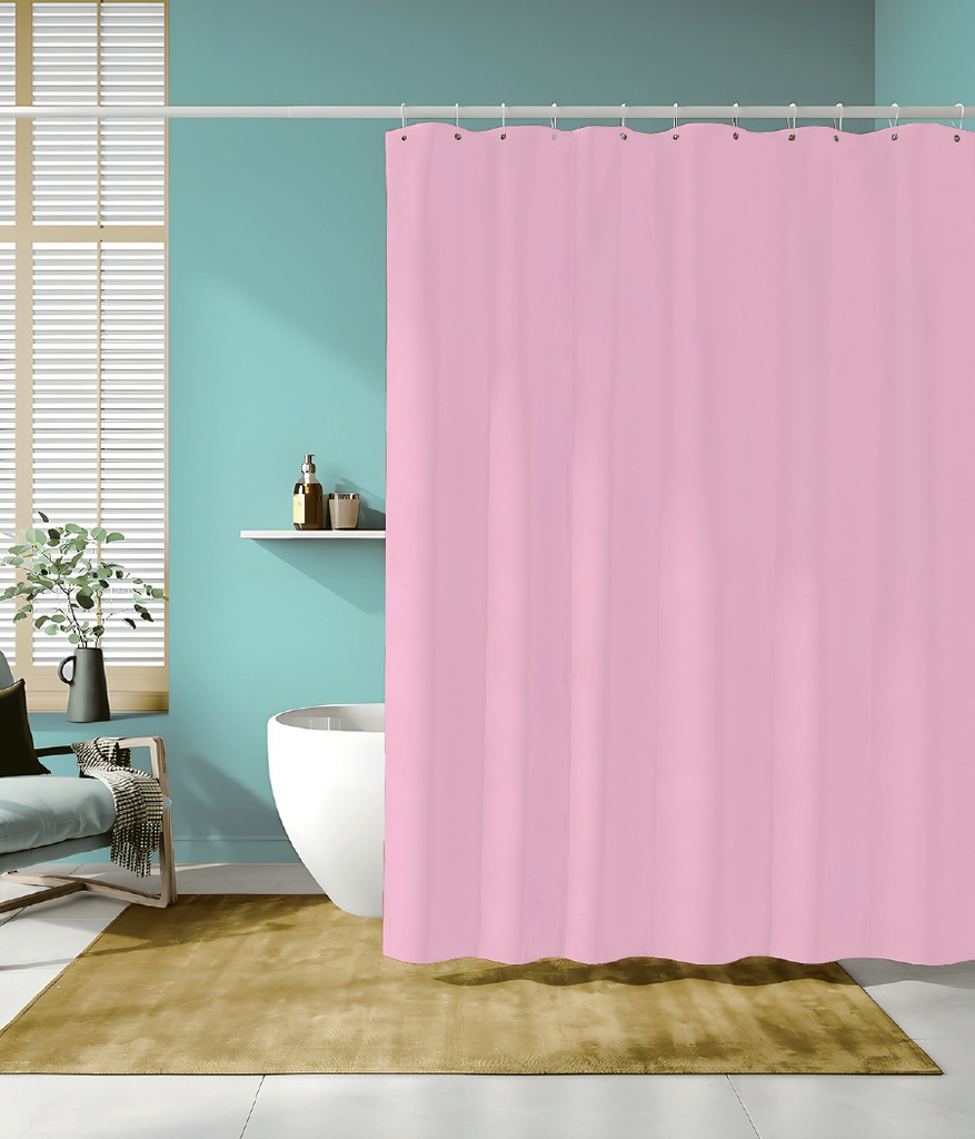 70 x 72" PINK PVC SHOWER CURTAIN 83 GSM (24 pcs/ctn)