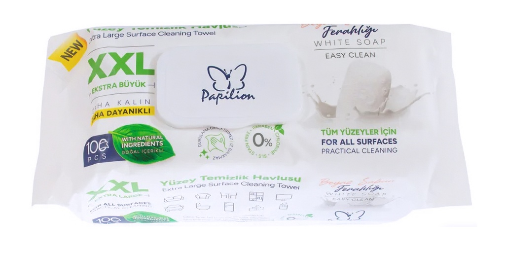 50 Pc Multi Surface Cleaner Wet Wipe XXL White Soap (12 PCS/CTN)