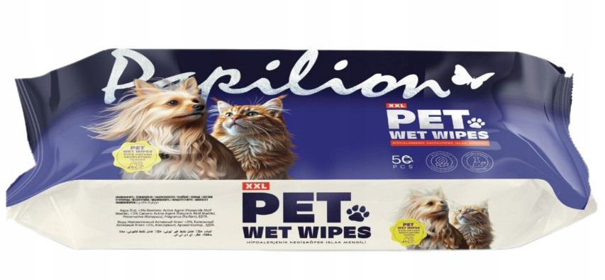 PAPILION PET CLEANING WET WIPES 50 PCS X 12 (12 PCS/CTN)