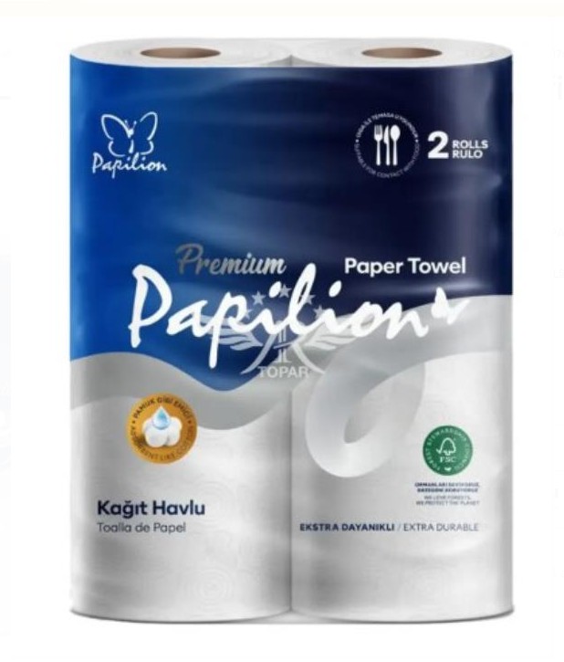 PAPILION LONG PAPER TOWEL 2 PCS X 12 - PREMIUM (12 PCS/CTN)