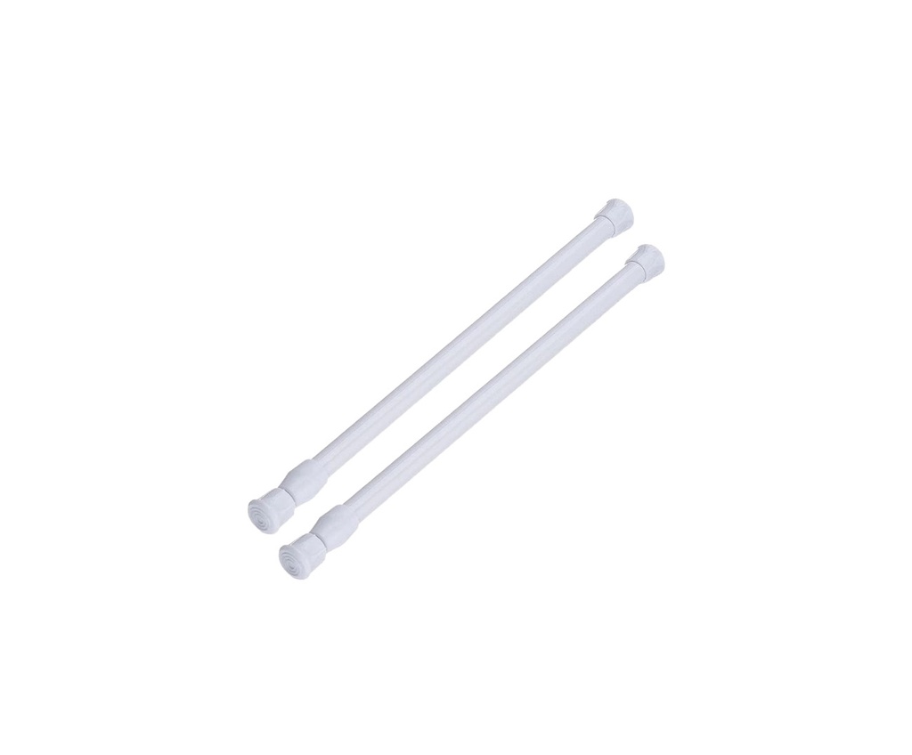 2pc 9.8"~17.7"(28~45cm) Adjustable Steel Shower Rod, White (24 pcs/ctn)