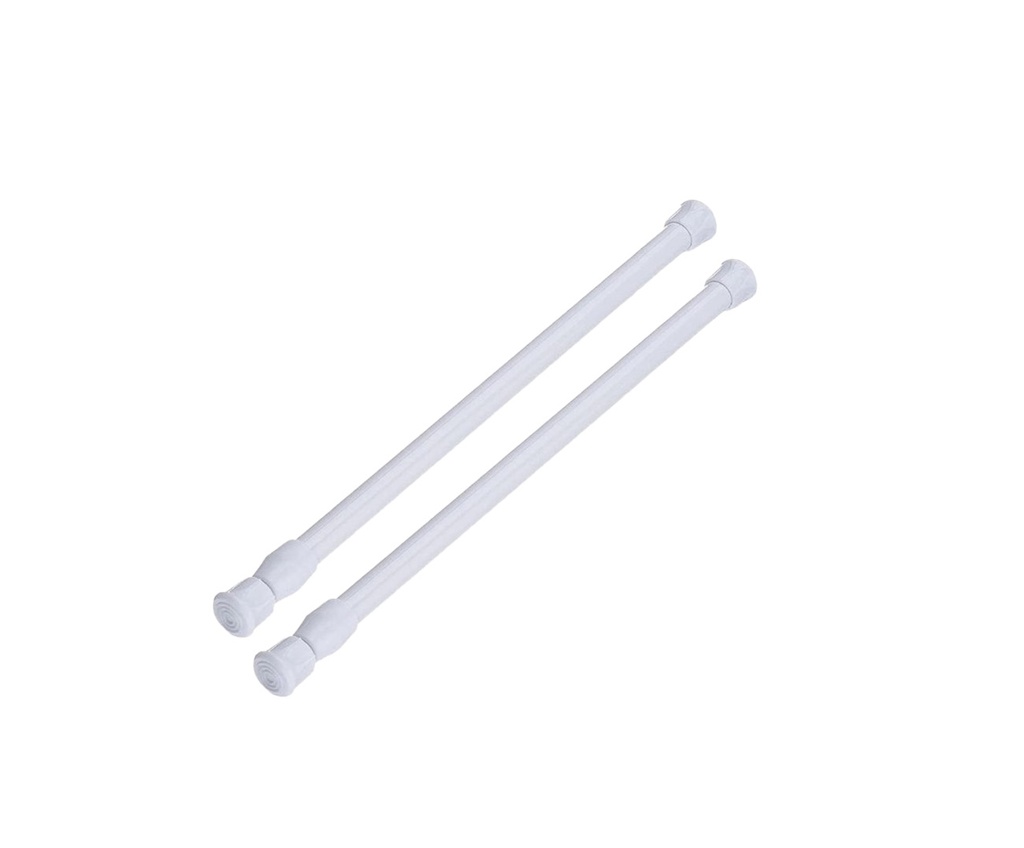 2 pc 13.8"~23.6"(35~60cm) Adjustable Steel Shower Rod, White (24 set/ctn)