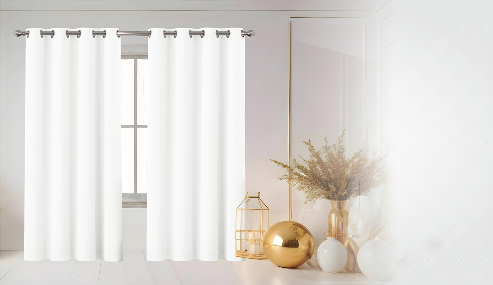54"x84" Nora 90% Blackout Grommet Window Curtain, Solid Color, 100% Polyester (12 pc/ctn)
