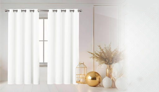 [WC52000WH] 54"x84" Nora 90% Blackout Grommet Window Curtain, Solid Color, 100% Polyester (12 pc/ctn)