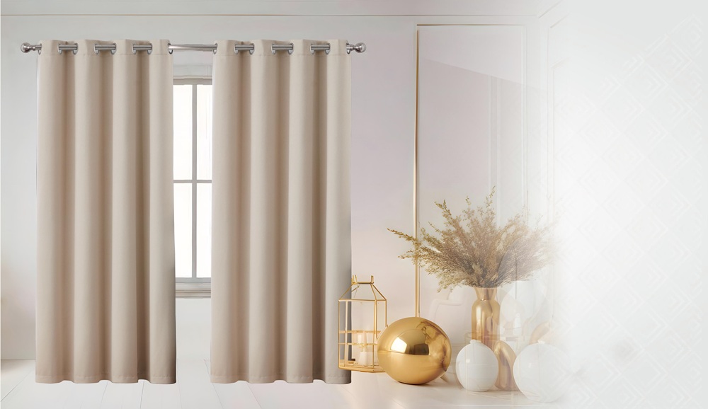 54"x84" Nora 90% Blackout Grommet Window Curtain, Solid Color, 100% Polyester (12 pc/ctn)